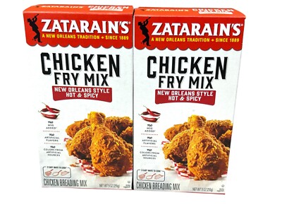Zatarain's New Orleans Style Hot & Spicy Chicken Fry Breading Mix 9 oz (2 Boxes)