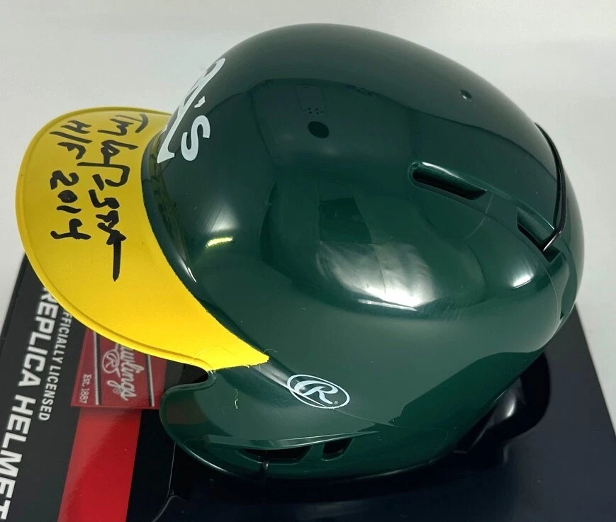 Mini Casco de Béisbol Rawlings Firmado Atletismo TONY LARUSSA AUTOMÁTICO CON PATIO - BAJO Foto 2 de 2