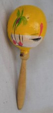 Vintage Hand Painted Courd Maraca Shaker Instrument