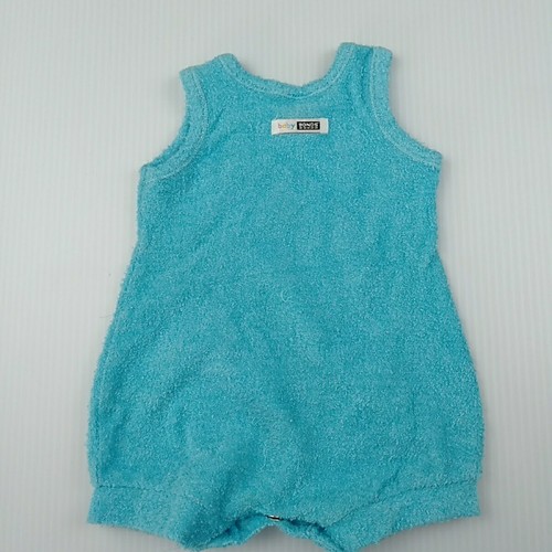 Bonds Baby Bodysuit Romper Size 000 Singlet Teddy Bear Aqua Blue Terry Toweling - Picture 6 of 7
