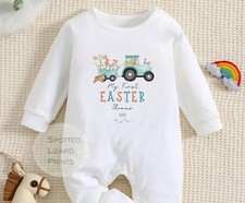 Baby Sleepsuit - first easter - Personalised Baby Clothing - New Baby Gift