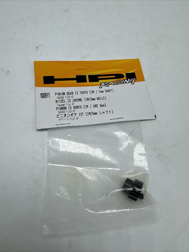 HPI Racing #100911 Pinion Gear 12 Tooth 1M 5mm Shaft Savage Flux New In Package