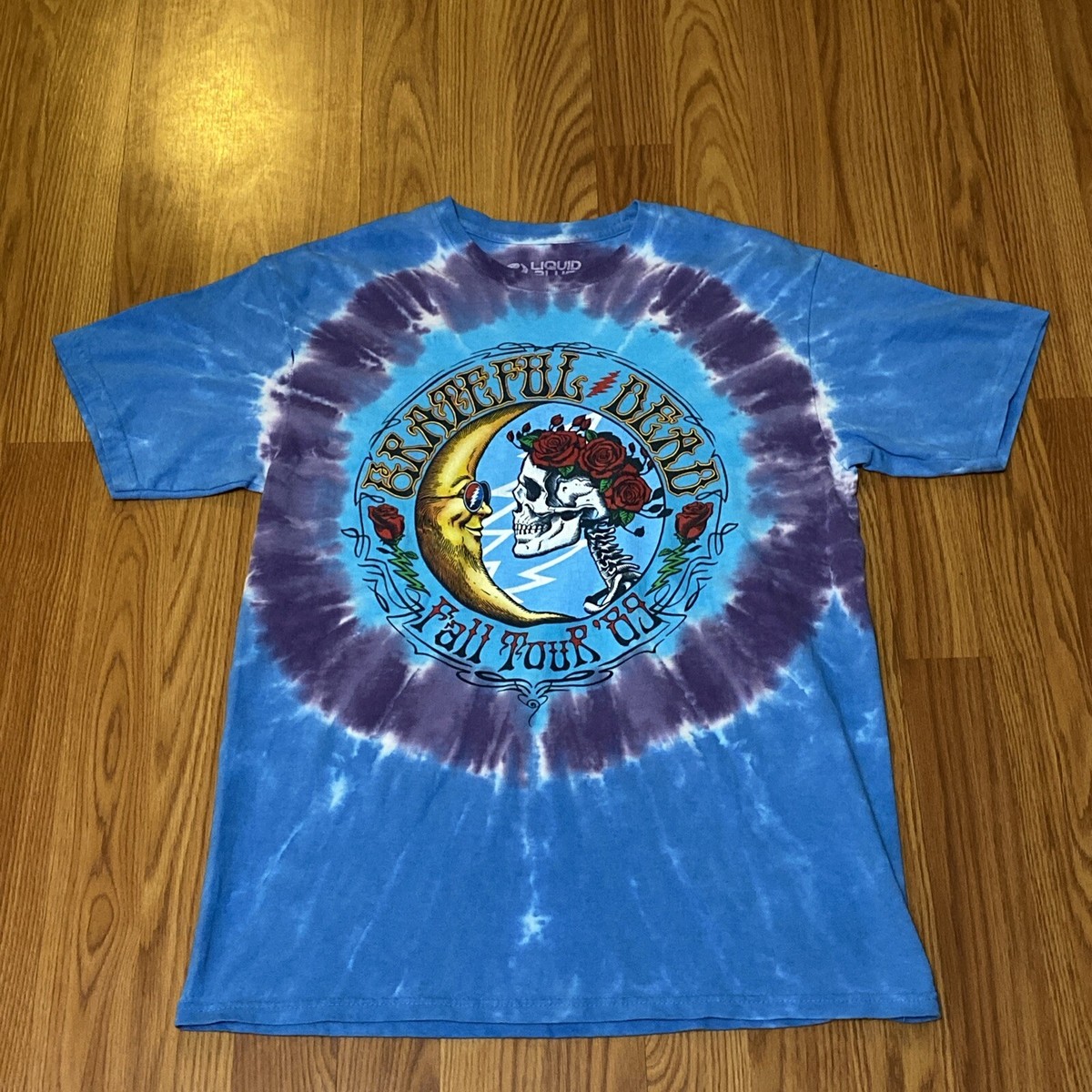 Grateful Dead Fall Tour 1989 T Shirt Liquid Blue Tie Dye M