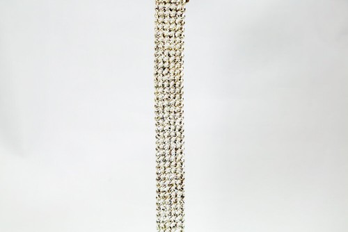 Perial Co Rhinestone Trim White Gold 5-Row Crystal Sold by Yard - Picture 4 of 4
