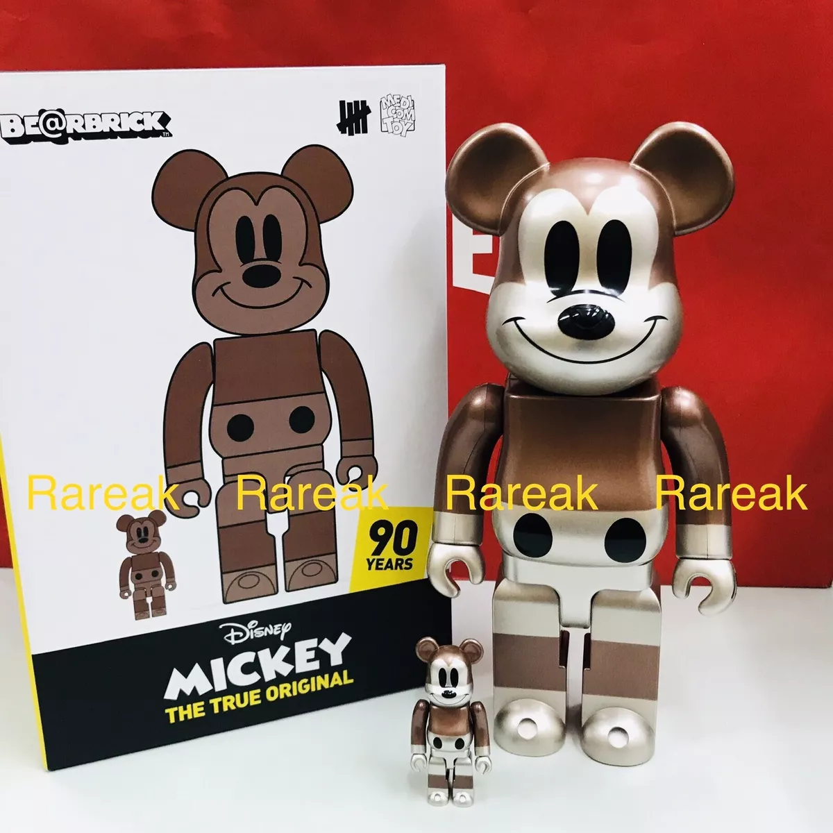 Medicom Bearbrick Disney Mickey Mouse Undefeated Copper 400% + 100%  be@rbrick