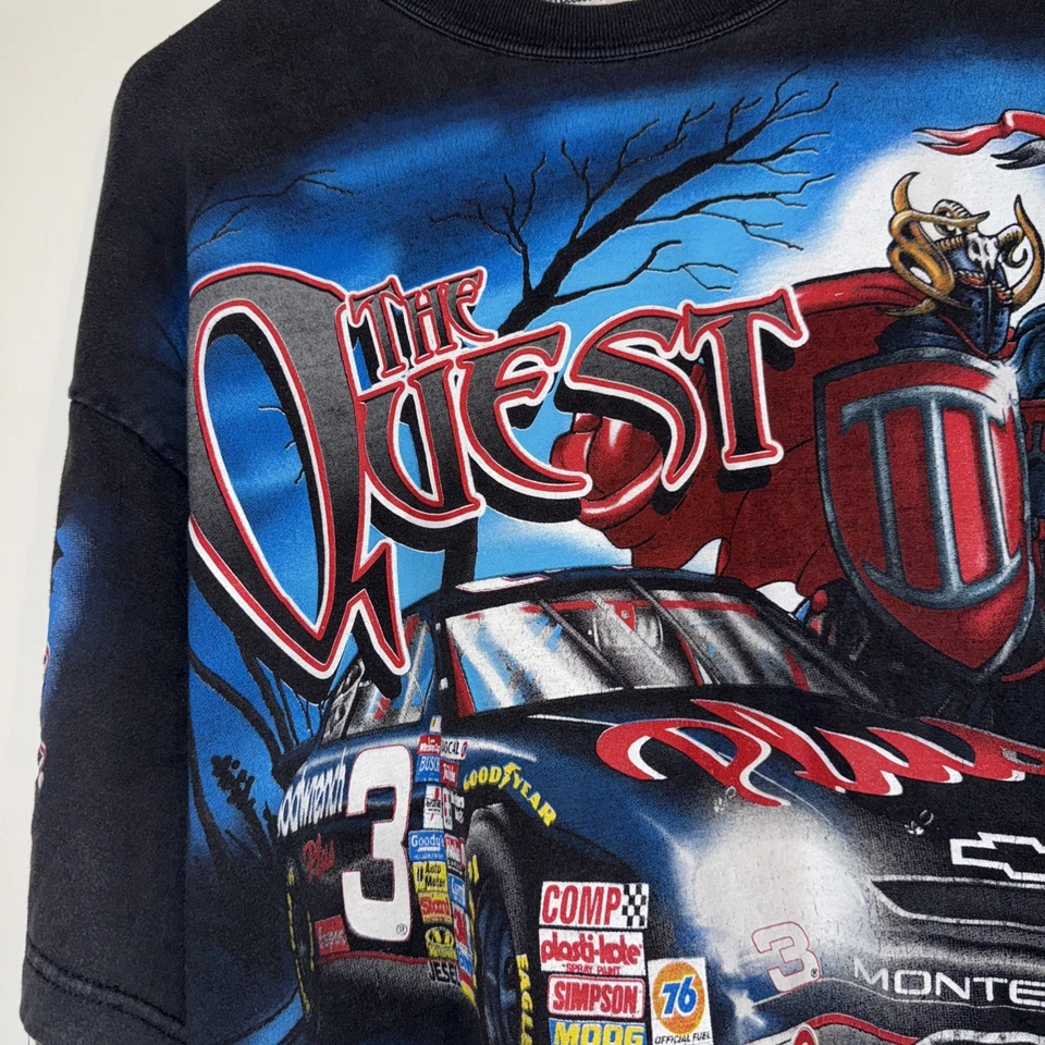Camiseta De Colección Años 90 Dale Earnhardt The Quest Nascar Estampado Completo Talla X-Grande Foto 3 de 4