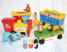 Vintage Fisher Price Little People 991 Circus Train Complete Set 4 Car Version