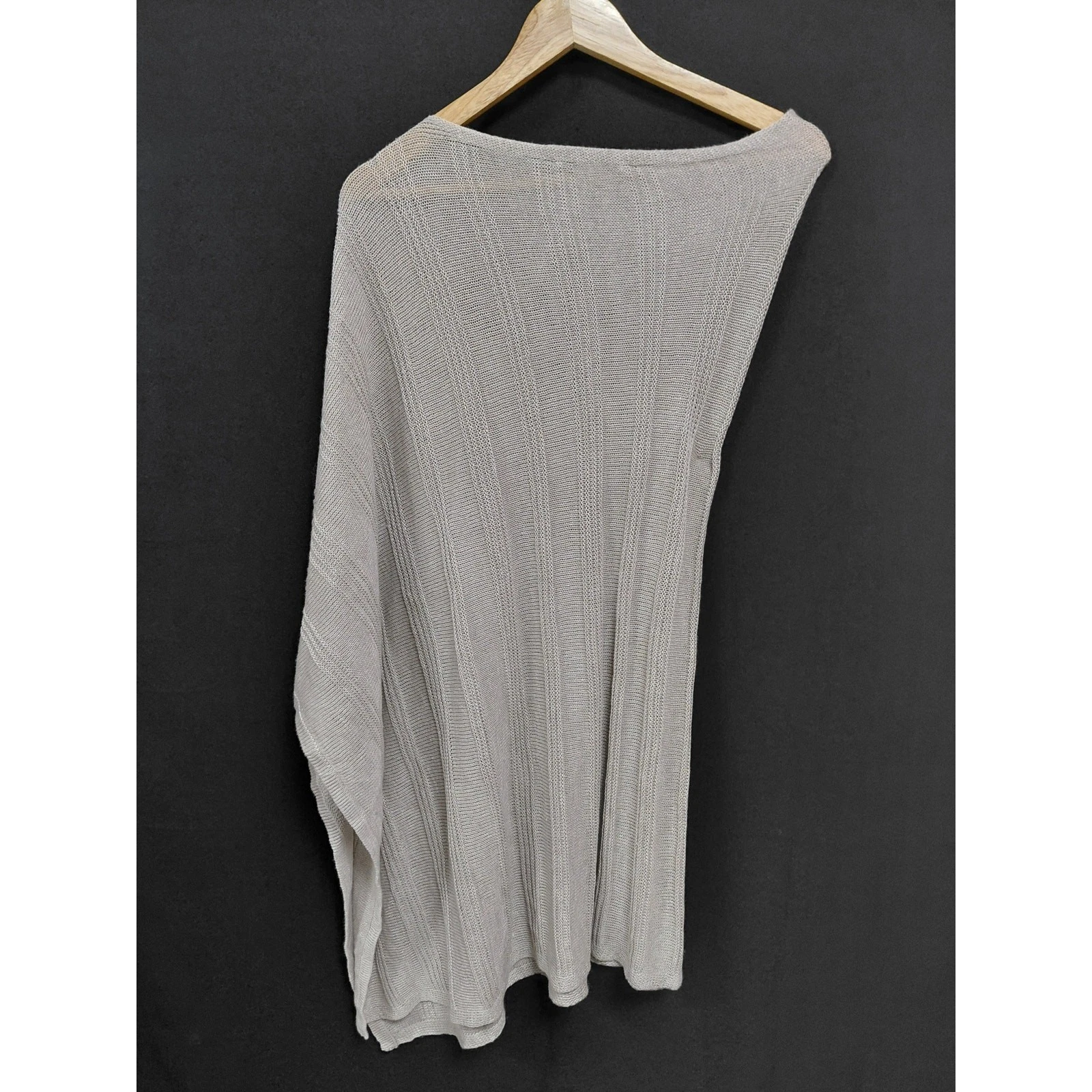 Tommy Bahama Knit Poncho Gray Solid 3/4 Sleeve Size L/XL
