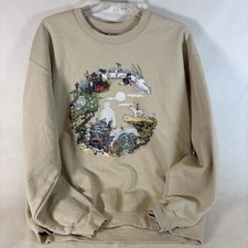 Studio Ghibli Totoro Spirited Away Beige Gildan Sweatshirt Size Large