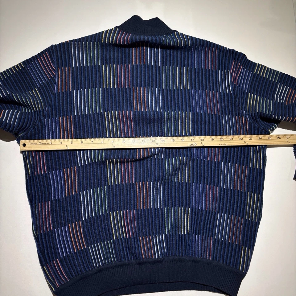 Mens St. Croix Shop 1/4 Zip Sweater Size Large Made In USA Geometric Lines - Image 4 of 4