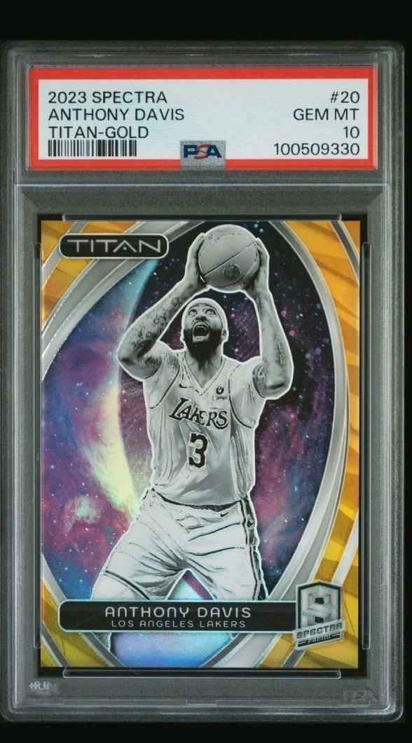 2023-24 Panini Spectra ANTHONY DAVIS #20 Titan Gold Prizm /10 PSA 10 15A