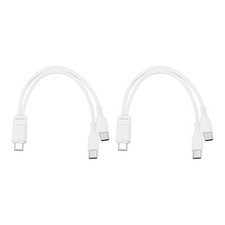 2 Pcs Multi USB Type C Male to 2 USB Type C 2 in 1 Splitter 8'', White