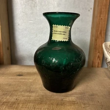 Blenko Limited Edition Green Crackle Vase