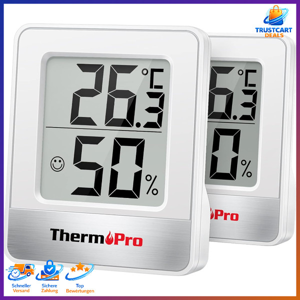 Digitales Mini Thermo-Hygrometer 2Er Set Innen Temperatur Luftfeuchtigkeit-image