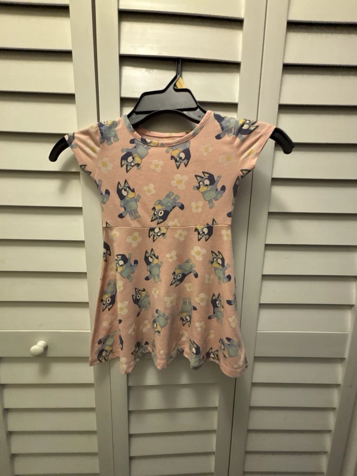 Bluey Dress Girl’s Size 3T Peach Graphic Cartoon Character Twirl Comfort Cute - Image 2 of 4