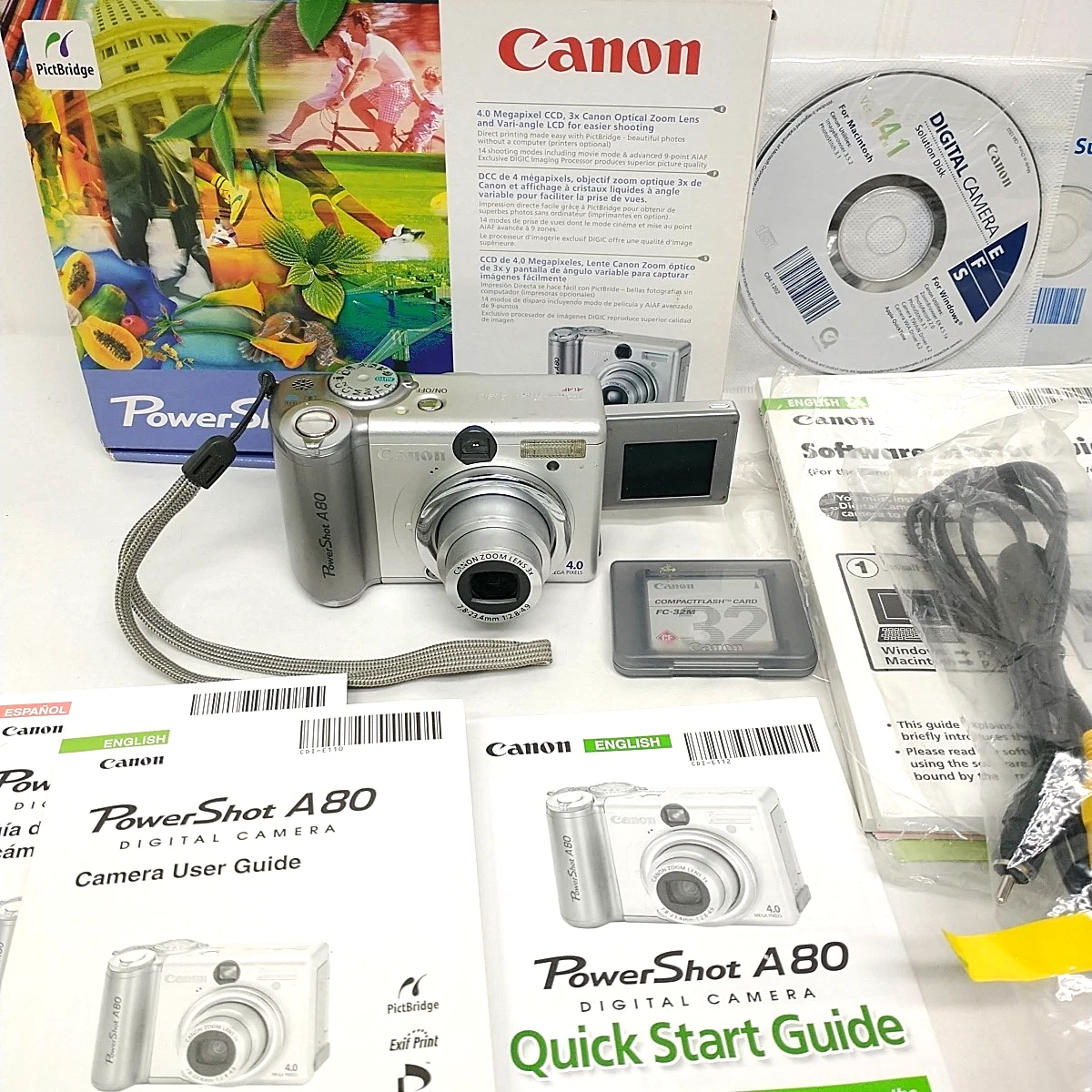 Canon PowerShot A80 1-4.9x Digital Zoom Digital Cameras for sale