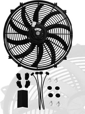 16" inch Universal Slim Fan Push Pull Electric Radiator 16 Inch, Black 