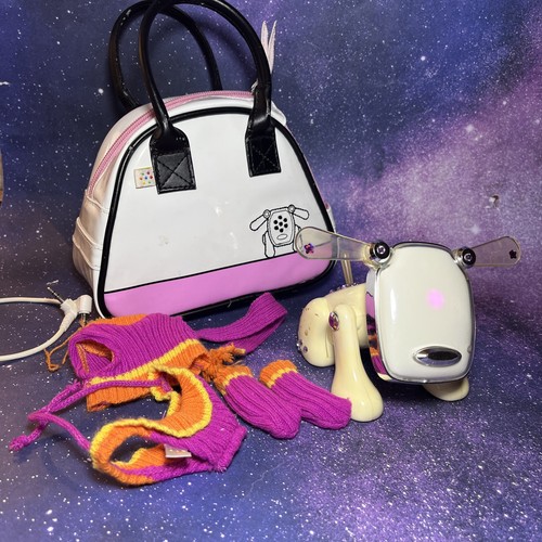 Rare iDog Interactive Robot Dog Speaker w/ Original Pink Carrying Bag (Tested)