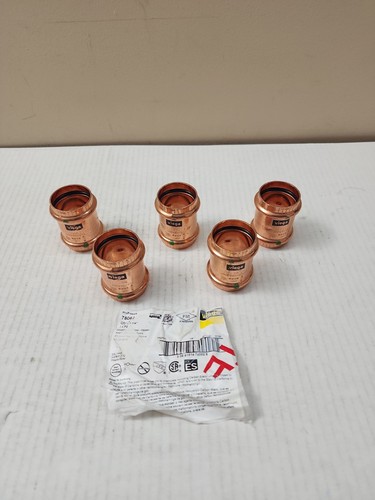 Lot of 5 Viega ProPress 1-1/4 in. x 1-1/4 in. Copper Coupling with Stop 78062