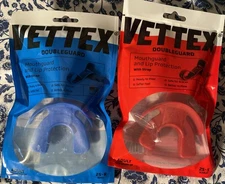 Vettex Adult Double Guard Mouth Guard w/ Lip Protection CHOOSE COLOR Red Or Blue