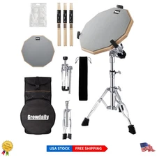 Complete Drum Practice Kit: 12-Inch Silent Pad, Adjustable Stand & Carry Bag
