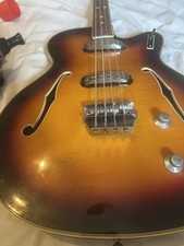 Vintage 1960s Dynacord Hollow Body Bass Guitar Rare Japan Model Restored Works