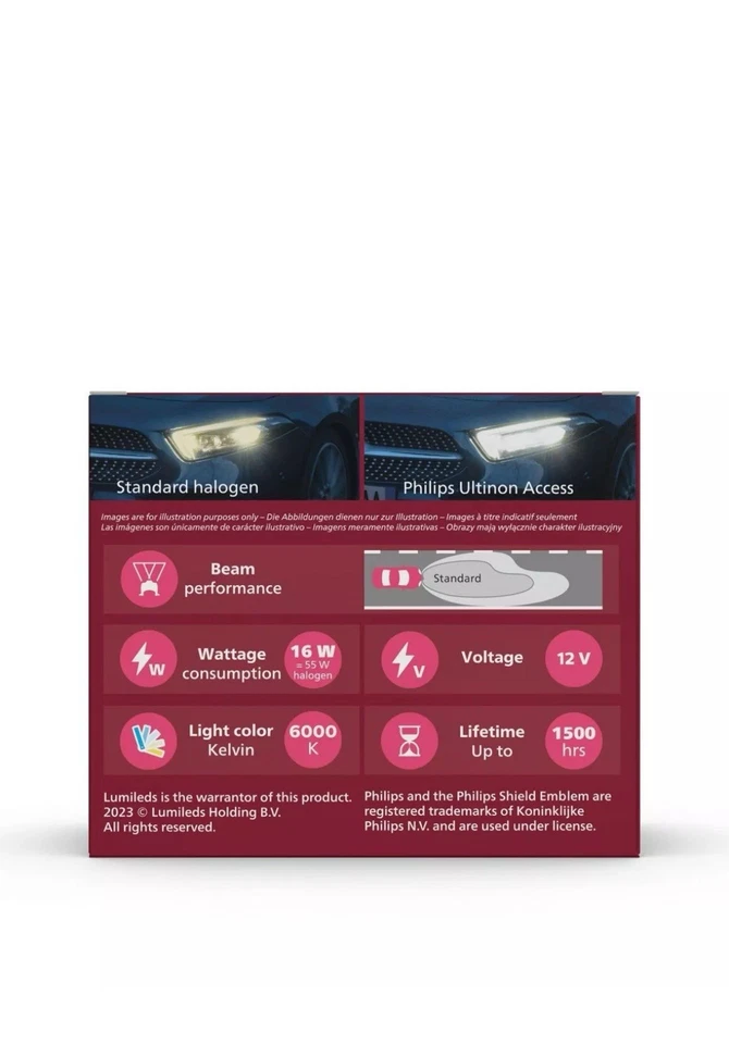 Philips Ultinon Access LED lampadina fari auto (H4), ultra-compact direct 6000k - Immagine 2 di 4