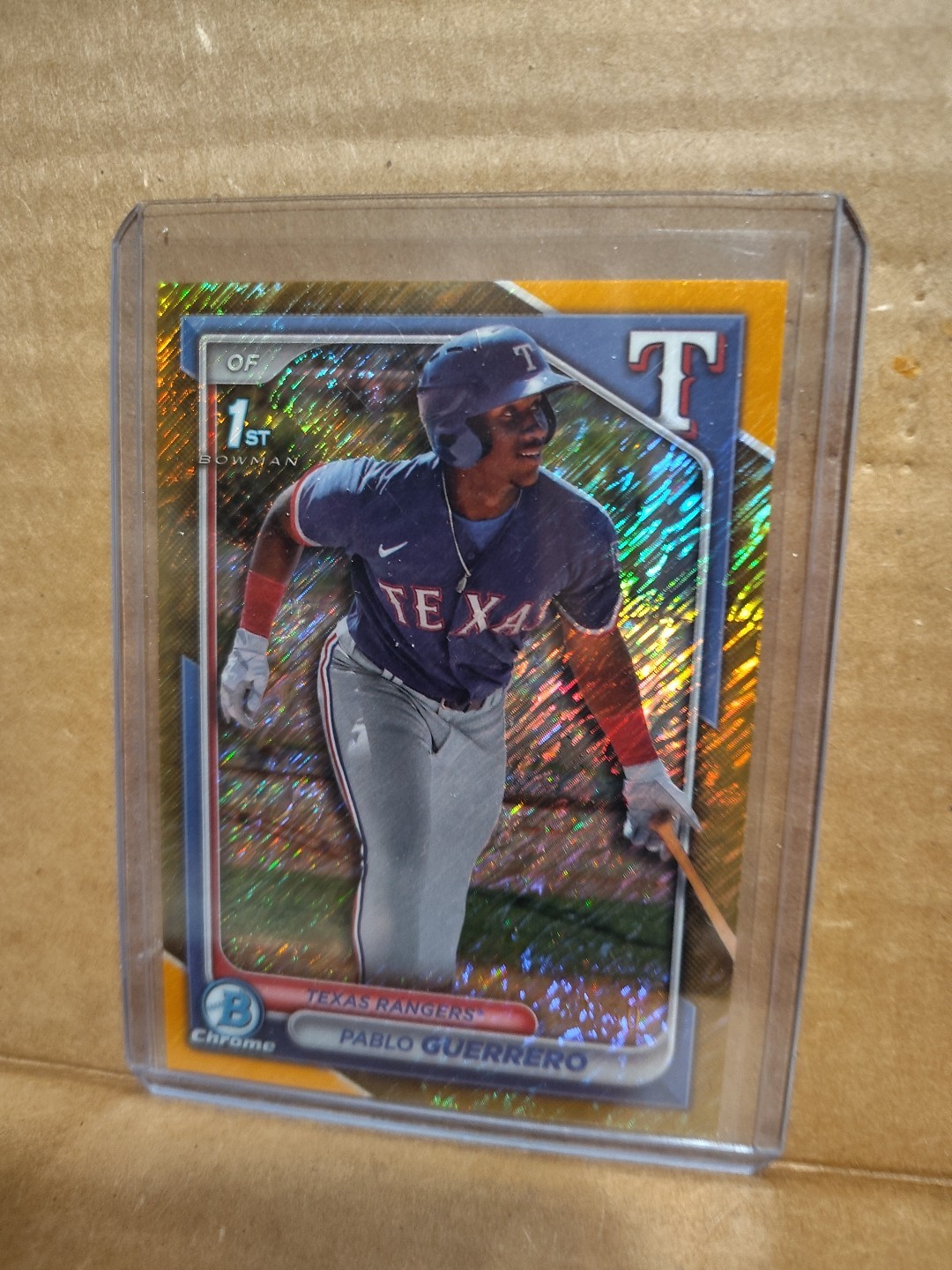 2024 Bowman Chrome Prospects Pablo Guerrero Gold Shimmer 1st #50/50 Rangers