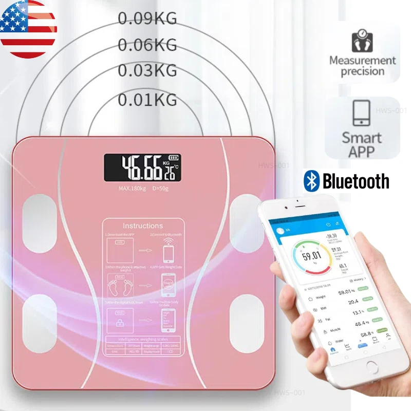 Digital Bathroom Scale for BMI Smart Scale LCD Display Body Weight Scale 400lbs - Image 2 of 4