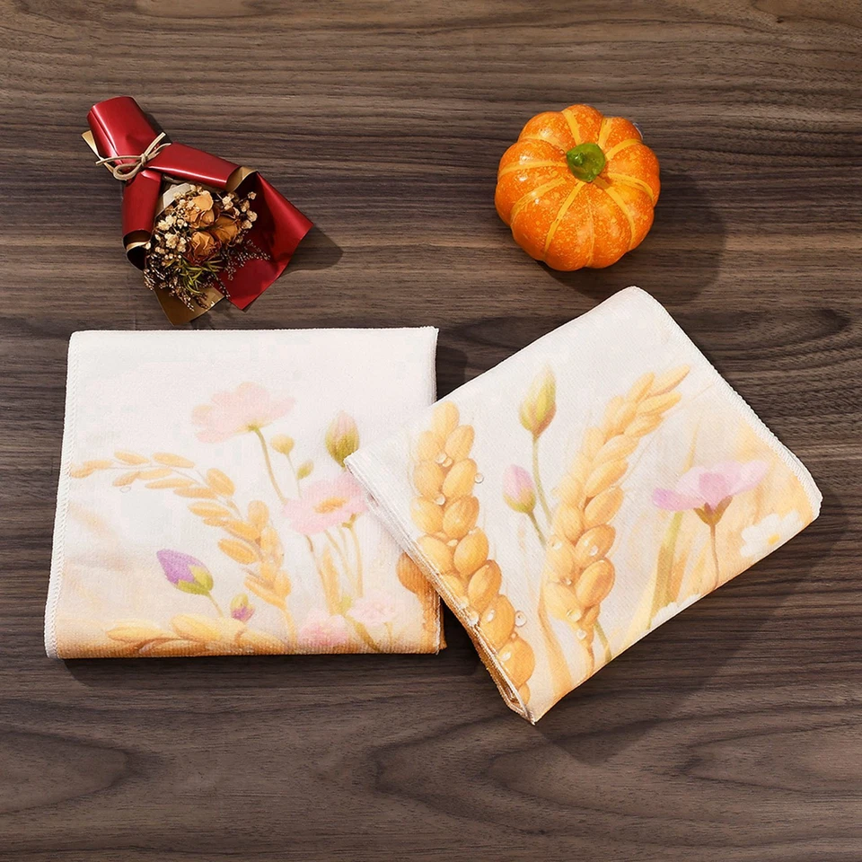 Juego de 2 toallas de cocina orejas de trigo toallas de plato, toallas de decoración de granja de 16*24 pulgadas Foto 4 de 4