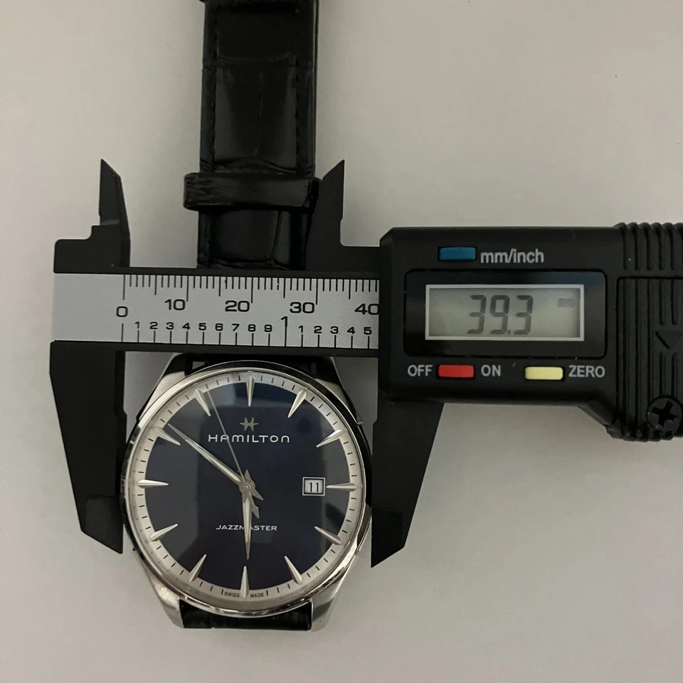 Reloj de cuarzo para hombre Hamilton Jazzmaster H324510 esfera azul 39 mm excelente+++ JAPÓN Foto 3 de 4