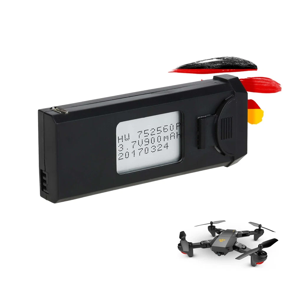 NJOYN Akku 900mAh 3.7V für RC Quadcopter, Drohne, Ersatzakku Visuo xs809, xs809hw