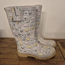 Western Chief Farmhouse Print Waterproof Rubber Rainboots Size 8