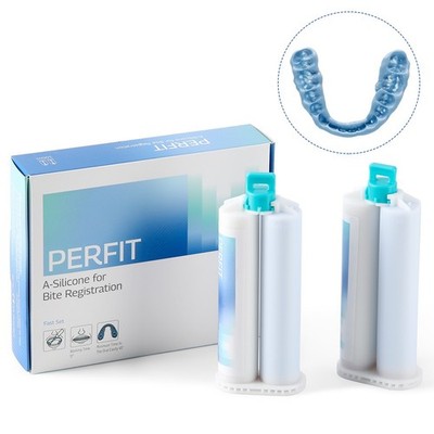 2x50ml Dental A-Silicone For Bite Registration Material Fast Set Cartridges
