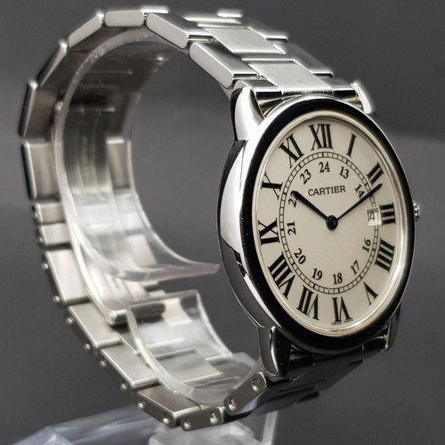 Cartier Ronde Solo De Cartier 2934 36mm mit Papier sehr guter Zustand stahl ste - Bild 4 von 10