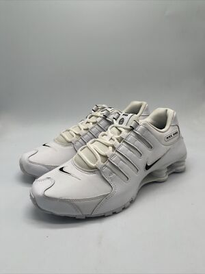 Nike Shox NZ 2019 White Leather Black Swoosh Sneakers 501524-106