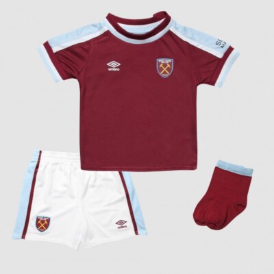 West Ham Baby Kit Shirt and Shorts & Socks 100% Official All Sizes baby Hammers