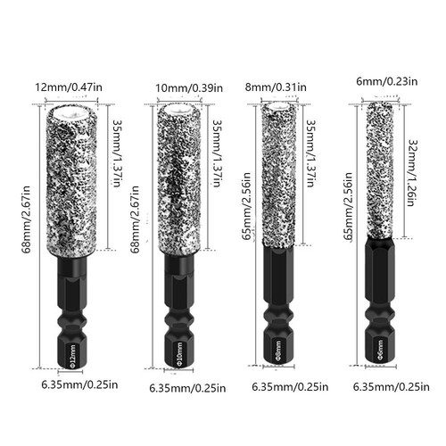 1Pc / 3Pcs Hexagonal Shank Drill Bit Grinding Tile Drill Bit Tile Hole Opener - Picture 2 of 18