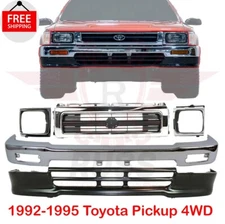 New Front Bumper Valance Grille Headlight Door 5PCS Fits 1992-1995 Toyota Pickup