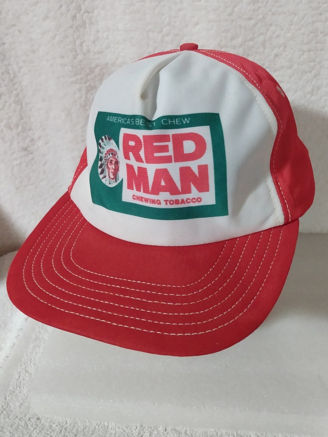Redmen Cap Vintage Red man Chewing Tobacco Snapback Hat Cap SZ Large-XL 7 1/4 to 7 ...