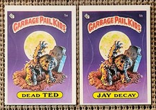 DEAD TED / JAY DECAY: 1985 Topps Garbage Pail Kids 1st Series 1 (MATTE) GPK OS1 