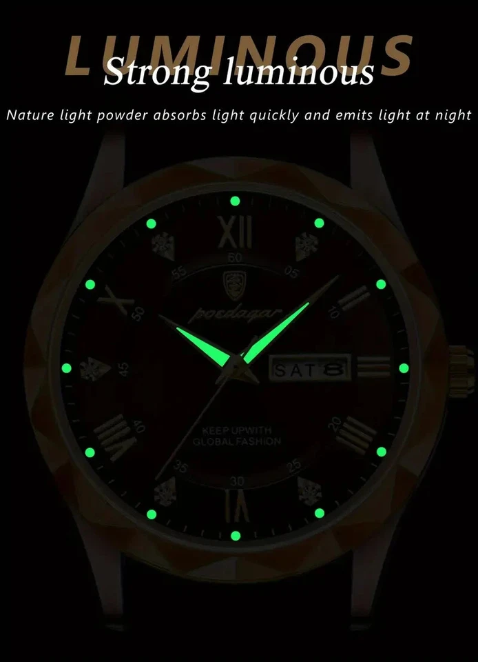 Reloj Hombre Lujo Negocios Deportes Cuarzo Cronógrafo Luminoso Calendario Regalo Nuevo Foto 3 de 4