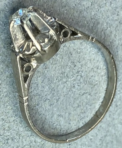 Vintage Diamond Ring Estate Fine Jewelry Pre-Owned Platinum 7.75 Buttercup-Set - Picture 15 of 24