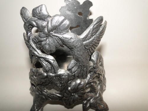 Vintage Carson Hummingbird Pewter Candle Holder - Picture 2 of 8