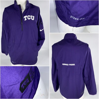 TCU Horned Frogs Nike 1/4 Zip Storm Fit Pullover Men s S Purple Poly YGI D3-51