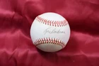 Lou Boudreau Signed American League OAL Autographed Baseball
