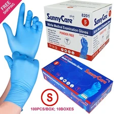 1000 SunnyCare #8201 Nitrile Exam Gloves Chemo-Rated (Powder Free Vinyl Latex) S