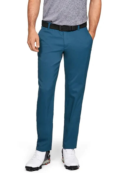 Pantalones cónicos Under Armour para hombre Golf Showdown, azul gasolina, NUEVO