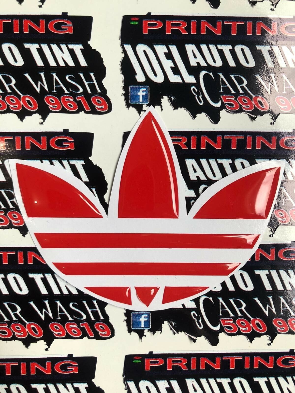 Adidas flor Stickers relieve, Vinyl Decals, gel Relieve, stiker 3D Tornasol