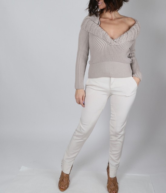 GUCCI White Mid Rise Chino casual Pants Leggings Size 42 | eBay